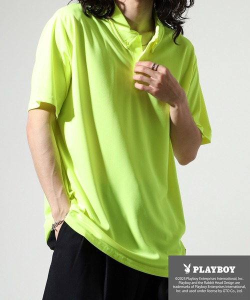 PLAYBOY（プレイボーイ）の「PLAYBOY 吸汗速乾ポロシャツ（ポロシャツ・メンズ・ブラック/イエロー/ホワイト・XL/M/L）」の21枚目の写真