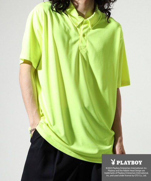 PLAYBOY（プレイボーイ）の「PLAYBOY 吸汗速乾ポロシャツ（ポロシャツ・メンズ・ブラック/イエロー/ホワイト・XL/M/L）」の20枚目の写真
