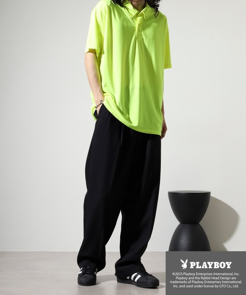 PLAYBOY（プレイボーイ）の「PLAYBOY 吸汗速乾ポロシャツ（ポロシャツ・メンズ・ブラック/イエロー/ホワイト・XL/M/L）」の17枚目の写真