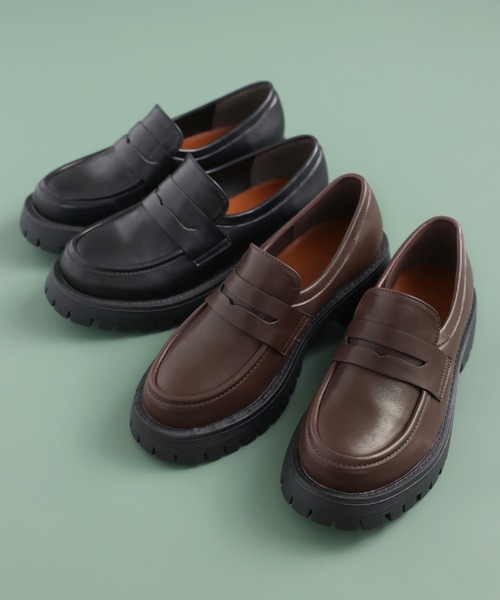 VIVIAN（ヴィヴィアン）の「厚底ラウンドトゥコインローファー（ローファー・レディース・ダークブラウン/ブラック・S/M/L/LL）」の20枚目の写真