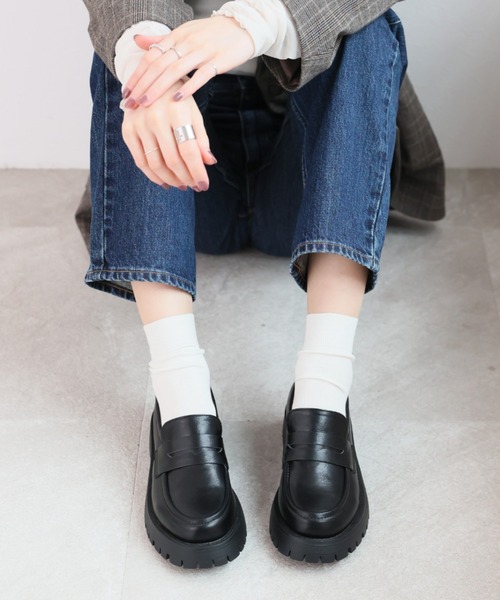 VIVIAN（ヴィヴィアン）の「厚底ラウンドトゥコインローファー（ローファー・レディース・ダークブラウン/ブラック・S/M/L/LL）」の21枚目の写真