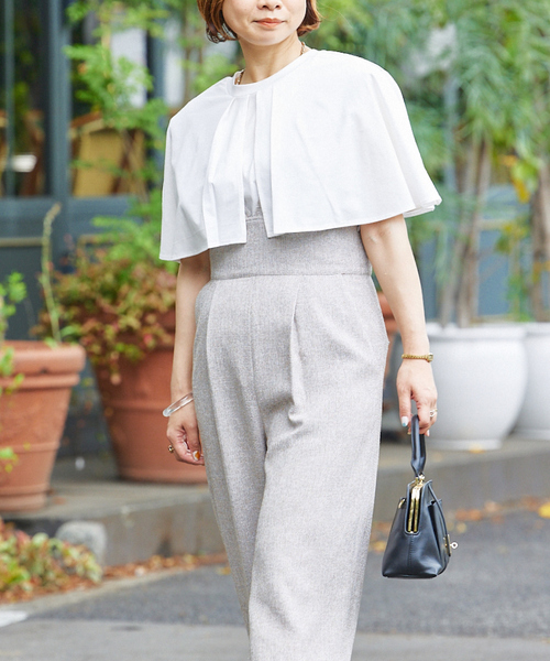 abahouse mavie（アバハウスマヴィ）の「【接触冷感】マルチWAYケーププルオーバー（Tシャツ/カットソー・レディース・ダークオレンジ/ホワイト/ブラック/ダークグリーン・フリー）」の8枚目の写真