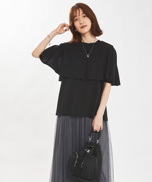 abahouse mavie（アバハウスマヴィ）の「【接触冷感】マルチWAYケーププルオーバー（Tシャツ/カットソー・レディース・ダークオレンジ/ホワイト/ブラック/ダークグリーン・フリー）」の11枚目の写真