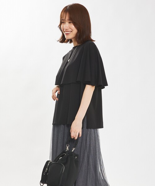 abahouse mavie（アバハウスマヴィ）の「【接触冷感】マルチWAYケーププルオーバー（Tシャツ/カットソー・レディース・ダークオレンジ/ホワイト/ブラック/ダークグリーン・フリー）」の12枚目の写真