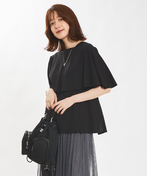 abahouse mavie（アバハウスマヴィ）の「【接触冷感】マルチWAYケーププルオーバー（Tシャツ/カットソー・レディース・ダークオレンジ/ホワイト/ブラック/ダークグリーン・フリー）」の13枚目の写真