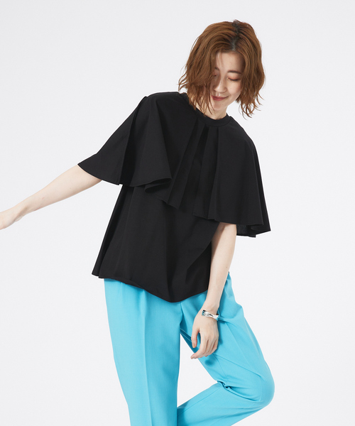 abahouse mavie（アバハウスマヴィ）の「【接触冷感】マルチWAYケーププルオーバー（Tシャツ/カットソー・レディース・ダークオレンジ/ホワイト/ブラック/ダークグリーン・フリー）」の12枚目の写真