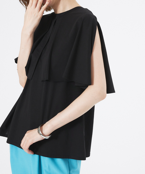 abahouse mavie（アバハウスマヴィ）の「【接触冷感】マルチWAYケーププルオーバー（Tシャツ/カットソー・レディース・ダークオレンジ/ホワイト/ブラック/ダークグリーン・フリー）」の18枚目の写真