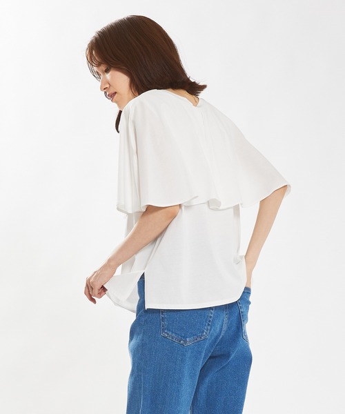 abahouse mavie（アバハウスマヴィ）の「【接触冷感】マルチWAYケーププルオーバー（Tシャツ/カットソー・レディース・ダークオレンジ/ホワイト/ブラック/ダークグリーン・フリー）」の21枚目の写真