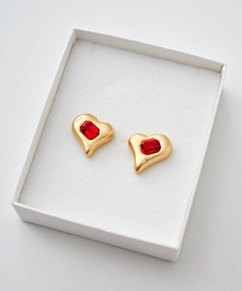 whim(ウィム)の「Heart Stone Pierce(ピアス(両耳用)・レディース・シルバー/ゴールド・FREE)」の9枚目の写真