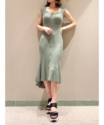 SNIDEL | Sustainableフロントボタンノースリニットワンピース(ワンピース)