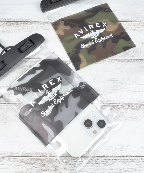 AVIREX（アヴィレックス）の「アヴィレックス 防水ポーチ [迷彩/クリア]（スマホグッズ・メンズ・オリーブ/ブラック・ONE SIZE）」の2枚目の写真