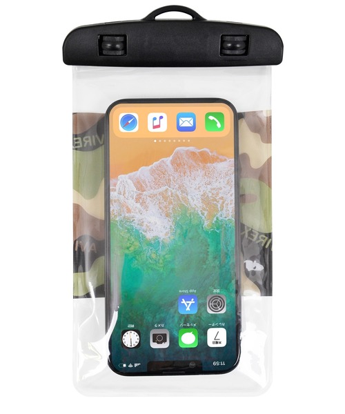 AVIREX（アヴィレックス）の「アヴィレックス 防水ポーチ [迷彩/クリア]（スマホグッズ・メンズ・オリーブ/ブラック・ONE SIZE）」の3枚目の写真