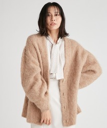 ヘアリーミディ丈カーディガン