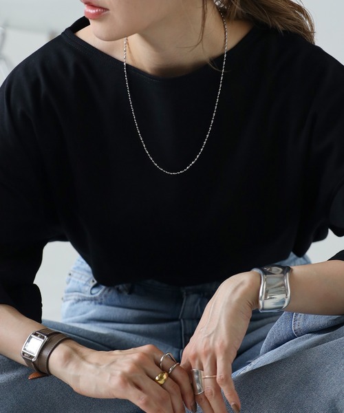 Bonjour Sagan（ボンジュールサガン）の「ミックスカットボールネックレス（ネックレス・レディース・シルバー/ゴールド・FREE）」の2枚目の写真