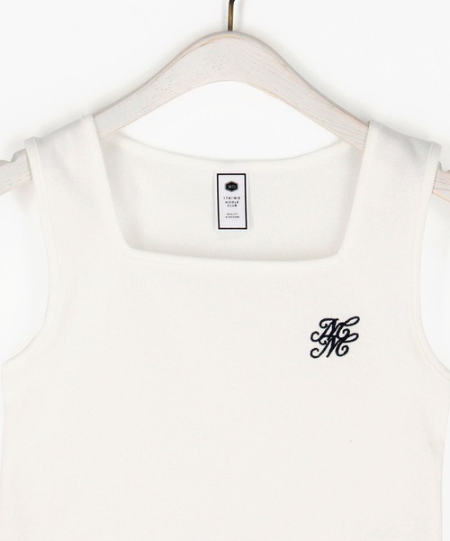 179/WG(イチナナキュウダブルジー)の「クロップド リブタンクトップ/ワンポイント刺繍(タンクトップ・レディース・ブラウン/オフホワイト/チャコールグレー・FREE)」の8枚目の写真