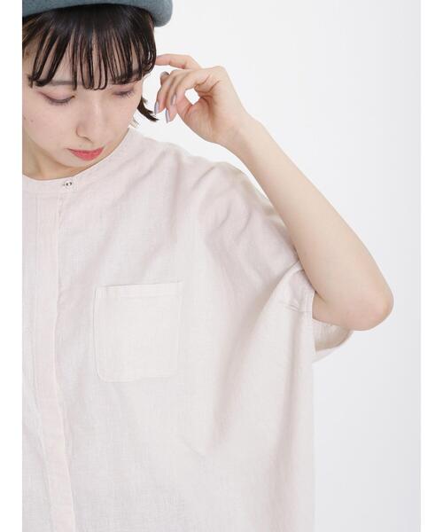 Samansa Mos2（サマンサ モスモス）の「【クールコットン】柄アソート袖タッククルーネックブラウス（シャツ/ブラウス・レディース・チャコールグレー/ブラウン/ベージュ/キナリ・F）」の10枚目の写真