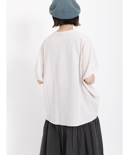 Samansa Mos2（サマンサ モスモス）の「【クールコットン】柄アソート袖タッククルーネックブラウス（シャツ/ブラウス・レディース・チャコールグレー/ブラウン/ベージュ/キナリ・F）」の12枚目の写真