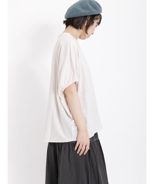 Samansa Mos2（サマンサ モスモス）の「【クールコットン】柄アソート袖タッククルーネックブラウス（シャツ/ブラウス・レディース・チャコールグレー/ブラウン/ベージュ/キナリ・F）」の13枚目の写真