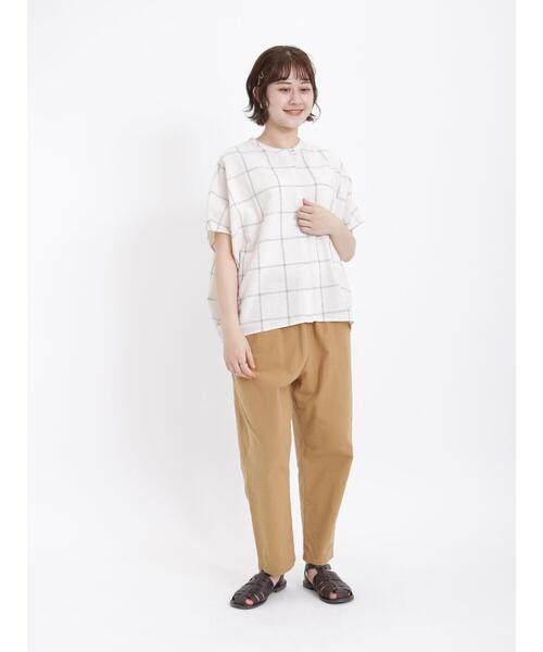 Samansa Mos2（サマンサ モスモス）の「【クールコットン】柄アソート袖タッククルーネックブラウス（シャツ/ブラウス・レディース・チャコールグレー/ブラウン/ベージュ/キナリ・F）」の19枚目の写真