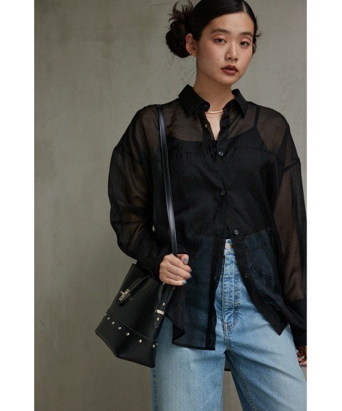 AZUL by moussy（アズールバイマウジー）の「スタッズトートバッグ（トートバッグ・レディース・ダークグリーン/ブラック・FREE）」の10枚目の写真