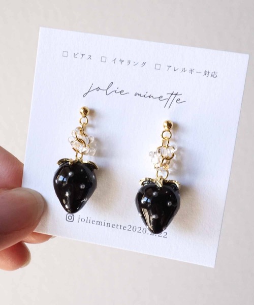 CERCA(チェルカ)の「jolie minette/小さな フルーツ ゴールド ピアス(ピアス(両耳用)・レディース・ブラック/クリア/ブラウン/ベージュ・FREE)」の2枚目の写真