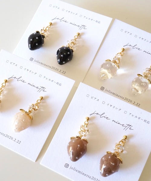 CERCA(チェルカ)の「jolie minette/小さな フルーツ ゴールド ピアス(ピアス(両耳用)・レディース・ブラック/クリア/ブラウン/ベージュ・FREE)」の5枚目の写真