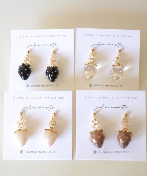 CERCA(チェルカ)の「jolie minette/小さな フルーツ ゴールド ピアス(ピアス(両耳用)・レディース・ブラック/クリア/ブラウン/ベージュ・FREE)」の6枚目の写真