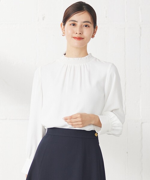 ANY SIS(エニィスィス)の「【美人百花10月号掲載】ハイネックシャーリング ブラウス(Tシャツ/カットソー・レディース・ホワイト系・2)」の6枚目の写真