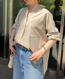 Rouge vif | 【セットアップ対応】ツイルバックスリットシャツ(シャツ/ブラウス)