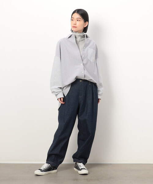 ONIGIRI(オニギリ)の「ランダムリブ ハイネック ロングスリーブ カットソー(Tシャツ/カットソー・レディース・ワイン/カーキ/アイボリー/マスタード/イエロー/ライラック/ネイビー/グレー/ミント/チャコール・FREE)」の12枚目の写真