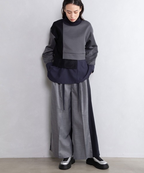 MARECHAL TERRE(マルシャルテル)の「バイカラータックパンツ(その他パンツ・レディース・グレー系その他/ブラック/ブラウン/チャコールグレー・MEDIUM/SMALL)」の9枚目の写真