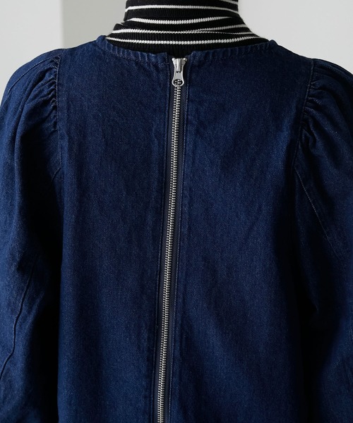 forksy.】10ozデニムボリュームスリーブワンピース forksy.│MONO-MART