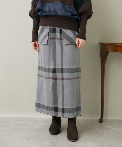 CLOCHE（クロシェ）の「cloche ふらしポケットチェックスカート