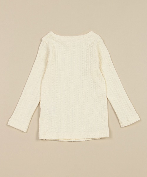 sense of wonder（センスオブワンダー）の「ケーブルボートネック長袖Tシャツ【日本製】（Tシャツ/カットソー・キッズ・キナリ・90cm/130cm/100cm/120cm/110cm/80ｃｍ）」の2枚目の写真
