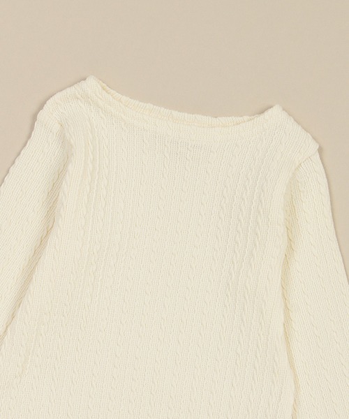 sense of wonder（センスオブワンダー）の「ケーブルボートネック長袖Tシャツ【日本製】（Tシャツ/カットソー・キッズ・キナリ・90cm/130cm/100cm/120cm/110cm/80ｃｍ）」の3枚目の写真