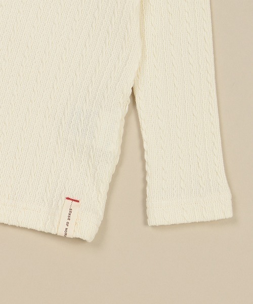 sense of wonder（センスオブワンダー）の「ケーブルボートネック長袖Tシャツ【日本製】（Tシャツ/カットソー・キッズ・キナリ・90cm/130cm/100cm/120cm/110cm/80ｃｍ）」の4枚目の写真