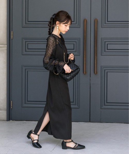 OLIVE des OLIVE（オリーブデオリーブ）の「【S・Mサイズ展開】Tストラップダブルベルトシューズ　1032130100（パンプス・レディース・アイボリー/ブラック・MEDIUM/LARGE）」の7枚目の写真