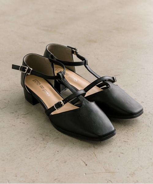 OLIVE des OLIVE（オリーブデオリーブ）の「【S・Mサイズ展開】Tストラップダブルベルトシューズ　1032130100（パンプス・レディース・アイボリー/ブラック・MEDIUM/LARGE）」の18枚目の写真