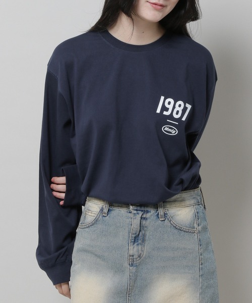 87mm（87mm）の「【UNISEX】Mmlg／19MG ロングスリーブ 2977133（Tシャツ/カットソー・レディース・ホワイト/ネイビー・SMALL/MEDIUM/LARGE）」の2枚目の写真