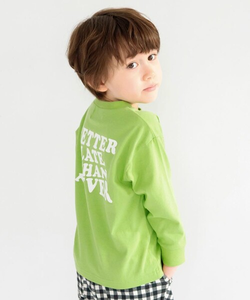 DRC branshes（ディーアールシーブランシェス）の「【WEB限定/DRC】綿100％bコレグラフィック長袖Tシャツ ロンT（Tシャツ/カットソー・キッズ・オフホワイト/ホワイト/アイボリー/その他2/その他4/その他3/その他5/ブラック/その他1/ブルー/その他6/チャコールグレー/オリーブ・140/160/120/100/150/110/130）」の6枚目の写真