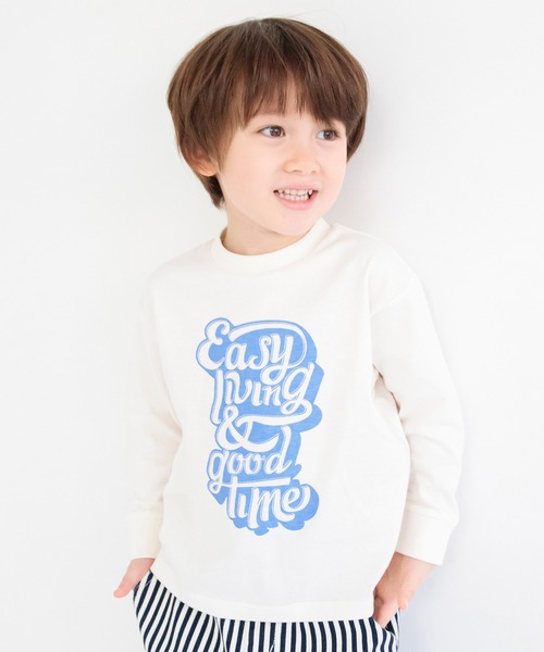 DRC branshes（ディーアールシーブランシェス）の「【WEB限定/DRC】綿100％bコレグラフィック長袖Tシャツ ロンT（Tシャツ/カットソー・キッズ・オフホワイト/ホワイト/アイボリー/その他2/その他4/その他3/その他5/ブラック/その他1/ブルー/その他6/チャコールグレー/オリーブ・140/160/120/100/150/110/130）」の9枚目の写真