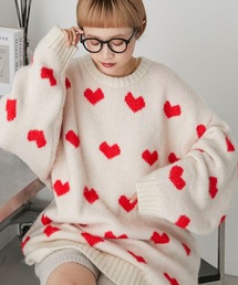 forksy. | 【forksy.】オーバーサイズリバーシブルハートニットプルオーバー(ニット/セーター)