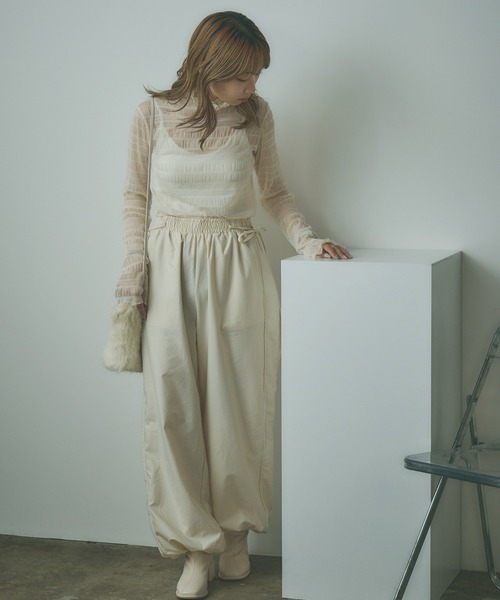 AO2(アオズ)の「Sheer Lace Inner Tops / シアーレースメロウインナートップス(Tシャツ/カットソー・レディース・ホワイト/パープル/アイボリー/ブラック/ライトピンク・FREE)」の15枚目の写真
