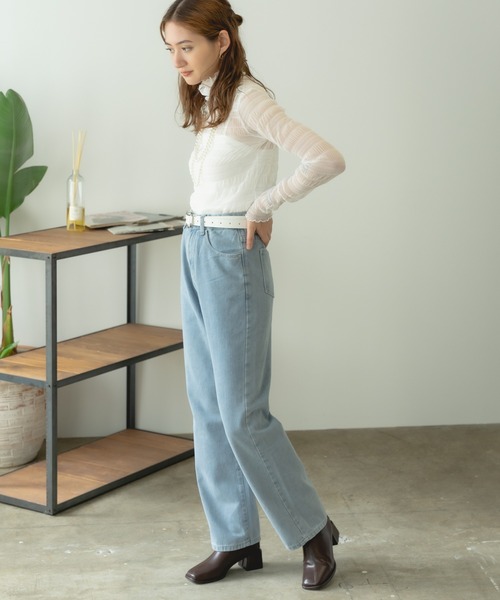 AO2(アオズ)の「Sheer Lace Inner Tops / シアーレースメロウインナートップス(Tシャツ/カットソー・レディース・ホワイト/パープル/アイボリー/ブラック/ライトピンク・FREE)」の7枚目の写真