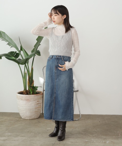 AO2(アオズ)の「Sheer Lace Inner Tops / シアーレースメロウインナートップス(Tシャツ/カットソー・レディース・ホワイト/パープル/アイボリー/ブラック/ライトピンク・FREE)」の11枚目の写真