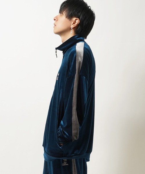 1111clothing(ワンフォークロージング)の「ベロア トラックジャケット 【セットアップ可能】 / Velor Track Jacket 【Can be set up】(ジャージ・メンズ・パープル/ターコイズブルー/グレー/ブラック・L/M)」の17枚目の写真