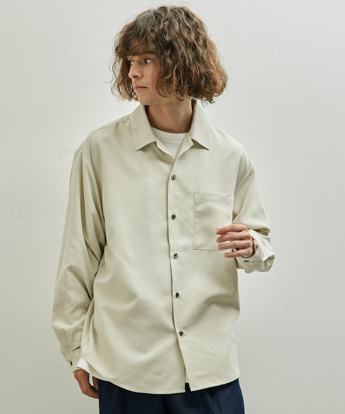 JUNRED(ジュンレッド)の「ナイロンスエードシャツ(シャツ/ブラウス・メンズ・オリーブ/キナリ/ブルー・L/M/LL)」の4枚目の写真