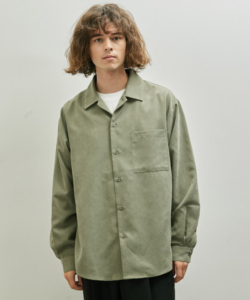 JUNRED(ジュンレッド)の「ナイロンスエードシャツ(シャツ/ブラウス・メンズ・オリーブ/キナリ/ブルー・L/M/LL)」の5枚目の写真