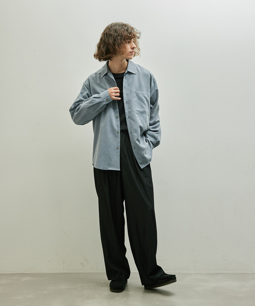 JUNRED(ジュンレッド)の「ナイロンスエードシャツ(シャツ/ブラウス・メンズ・オリーブ/キナリ/ブルー・L/M/LL)」の12枚目の写真