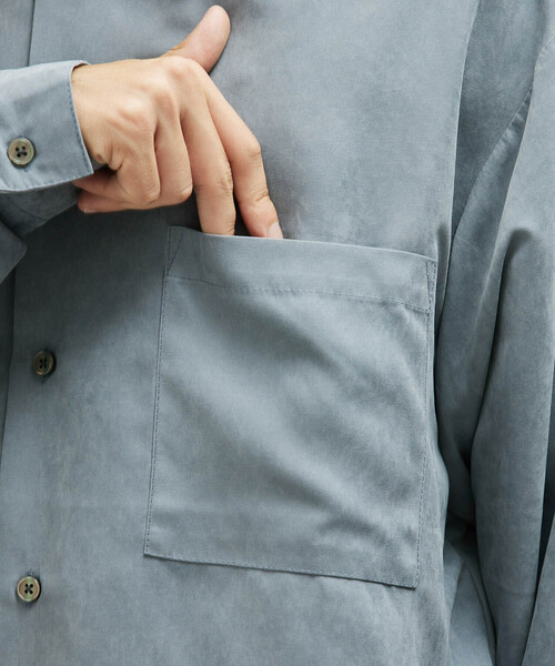 JUNRED(ジュンレッド)の「ナイロンスエードシャツ(シャツ/ブラウス・メンズ・オリーブ/キナリ/ブルー・L/M/LL)」の16枚目の写真